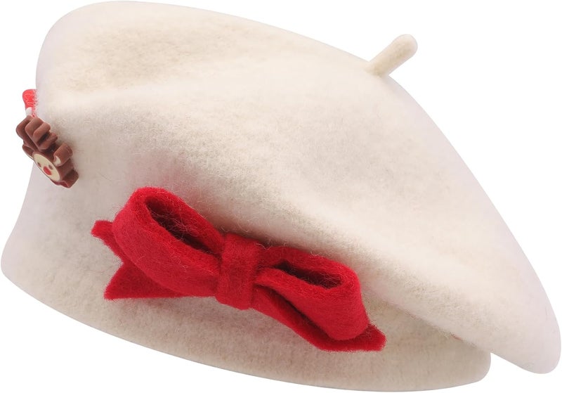 ZLYC Wool Kids Beret Hat Girls Solid Color Artist French Beret Cap - Image 1